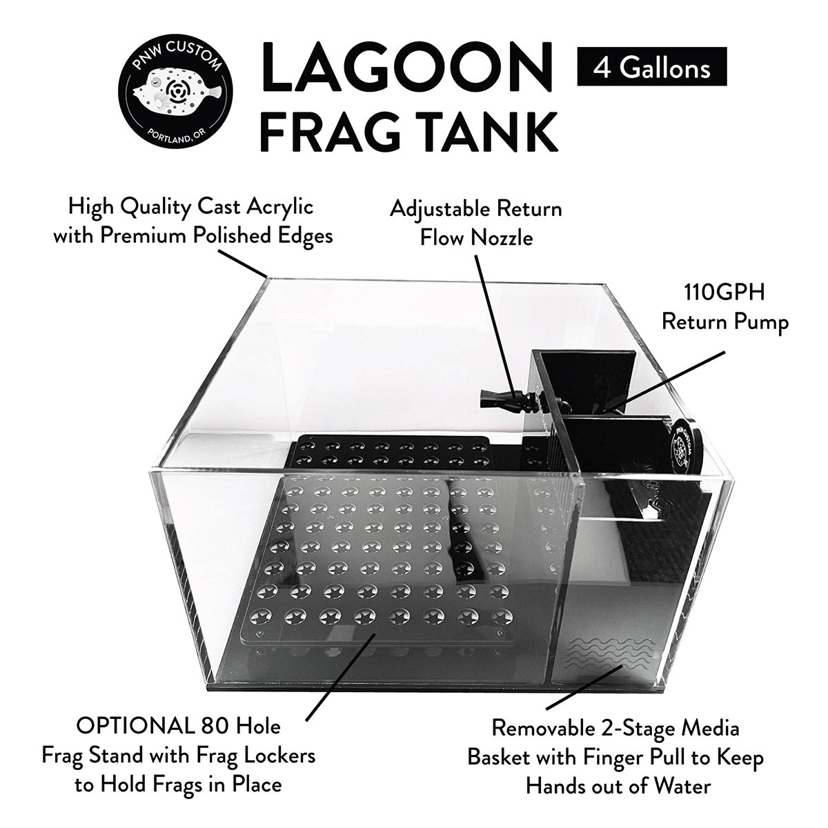 Micro Reef Lagoon Frag Tank | 12in (4 Gallons)